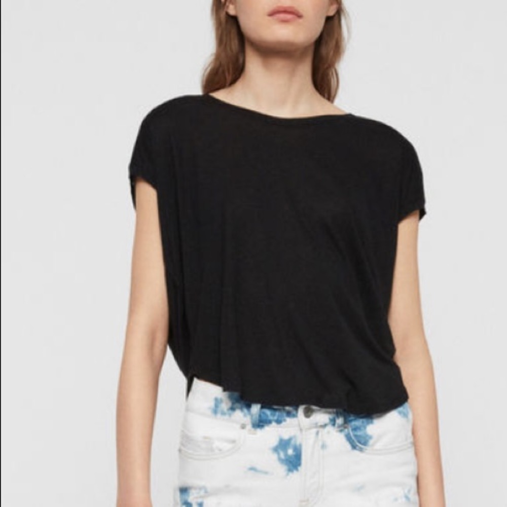 All Saints beaded black top